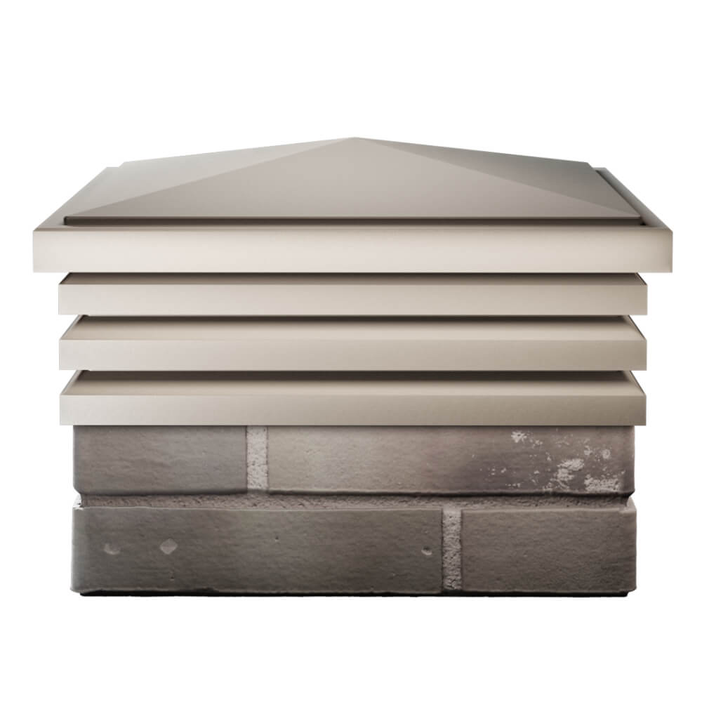 Колпак Zking Бона ХайТек Бежевый на столб 1.5х1.5 кирпича (385х385мм) Валдай фото