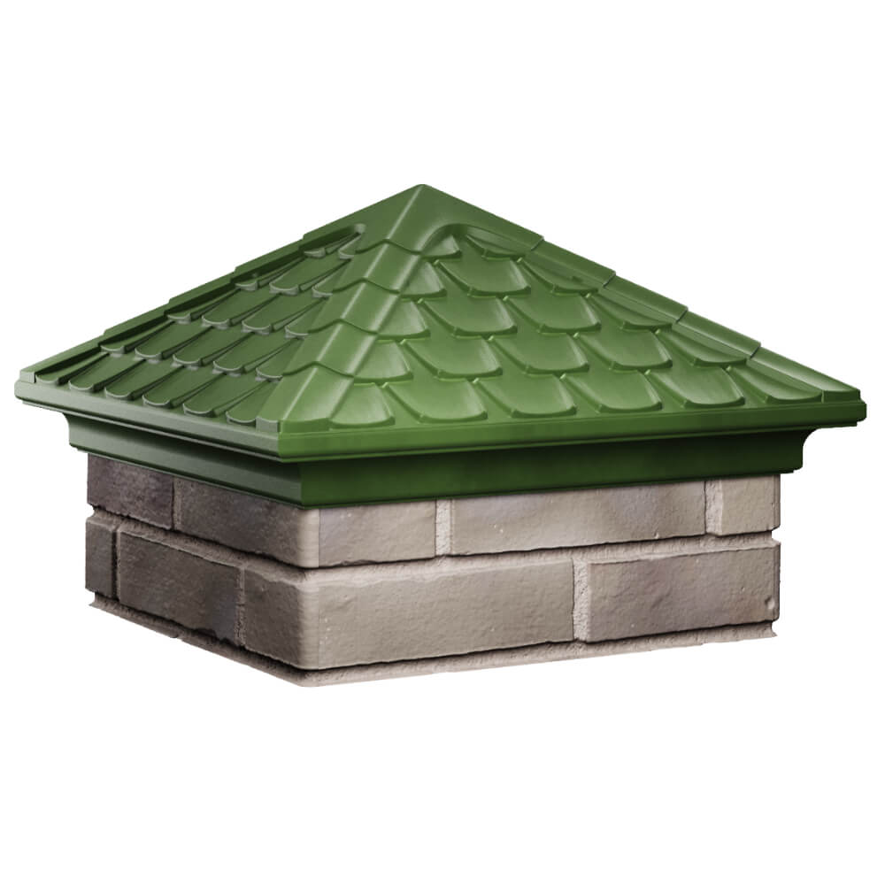 Колпак Zking Эльбрус Зеленый на столб 1.5х1.5 кирпича (385х385мм) в Валдае фото
