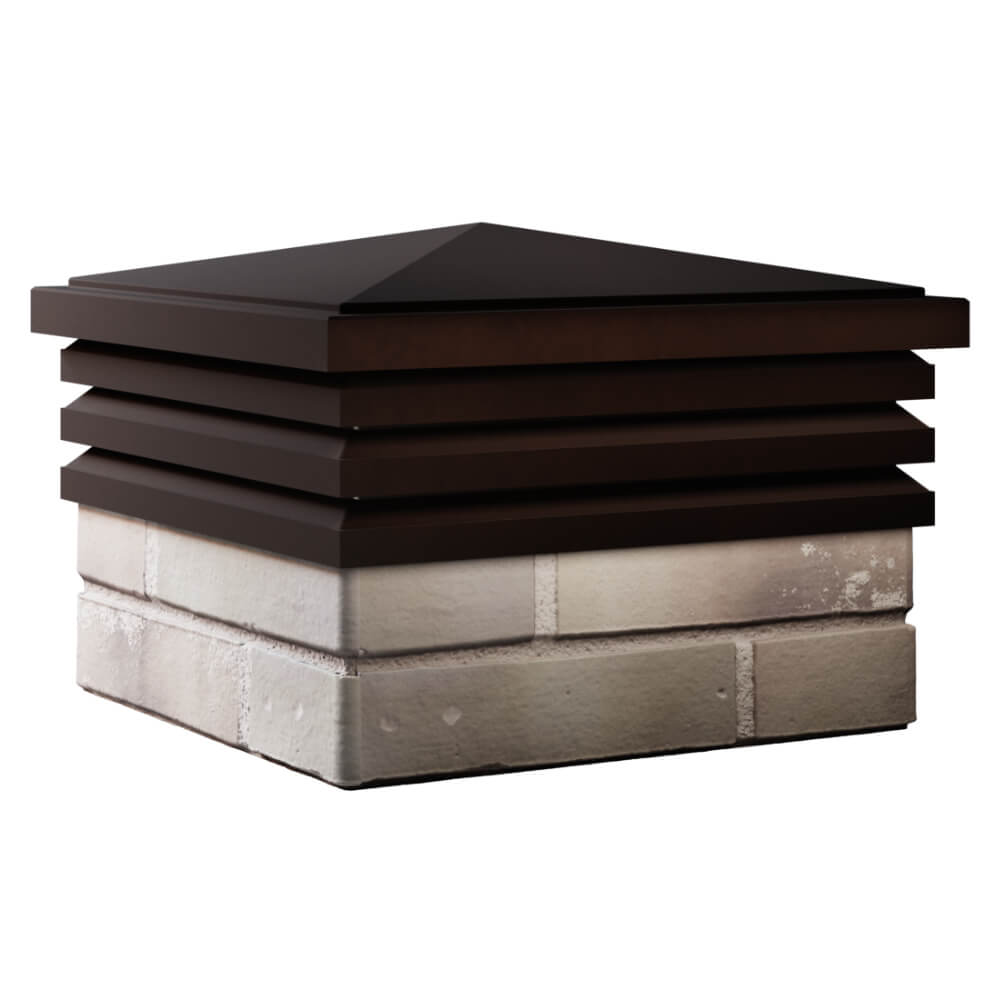 Колпак Zking Бона ХайТек Коричневый на столб 1.5х1.5 кирпича (385х385мм) в Валдае фото