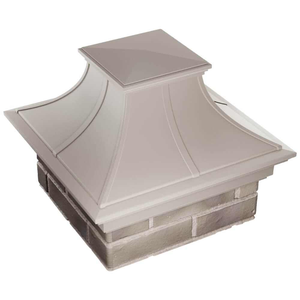 Колпак Zking Монблан Премиум Бежевый на столб 1.5х1.5 кирпича (385х385мм) в Валдае фото