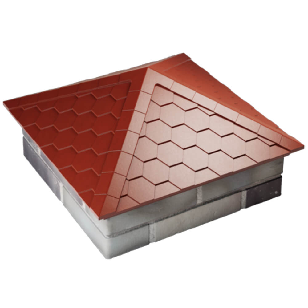Колпак Zking Эверест Красный на столб 2х2 кирпича (535х535мм) Валдай фото