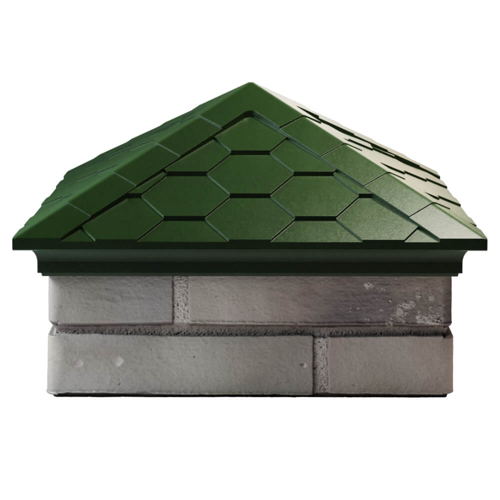 Колпак Zking Эверест Зеленый на столб 1.5х1.5 кирпича (390х390мм) Валдай фото